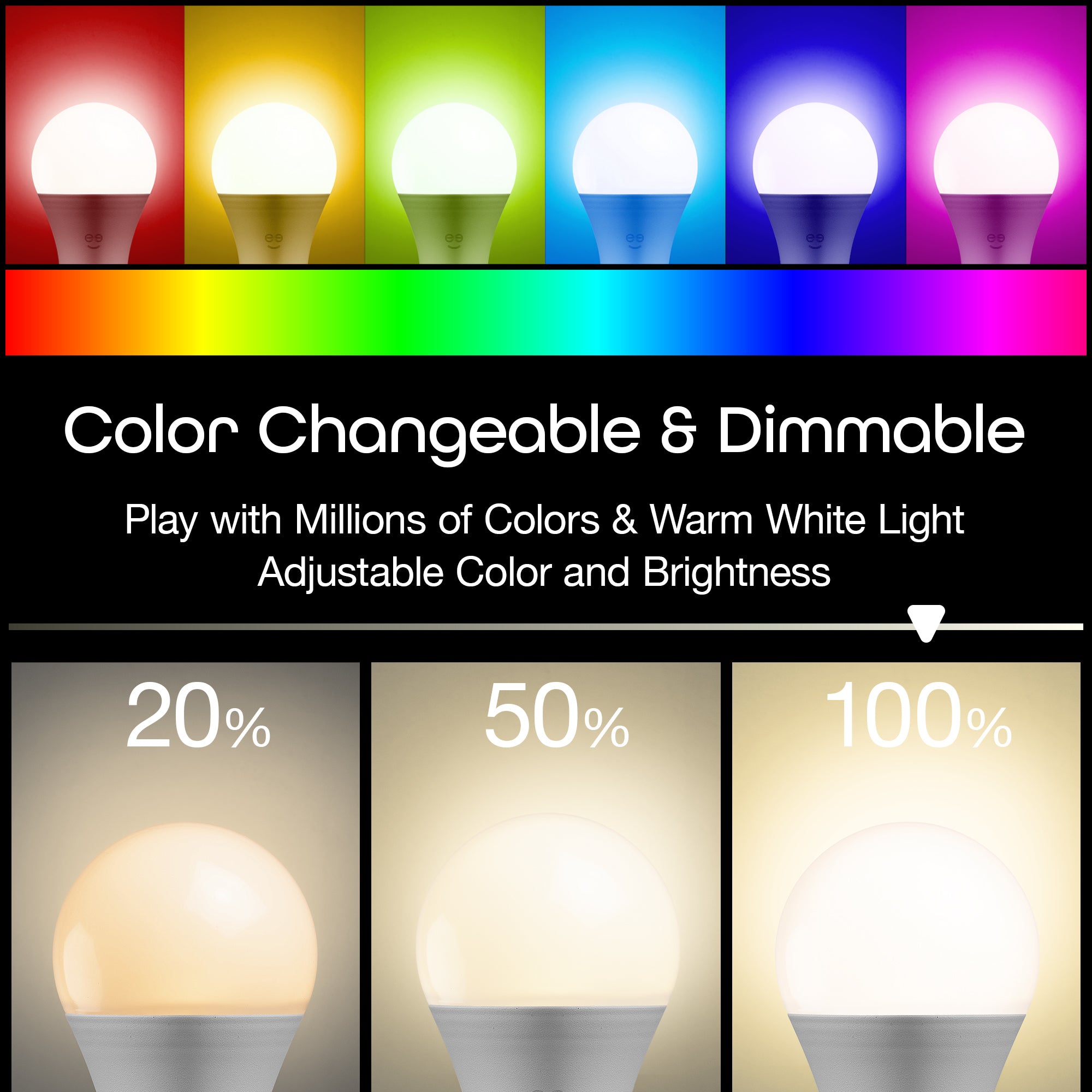 Geeni Prisma A19 Smart Bulb - Multicolor and Warm White (1-Pack)