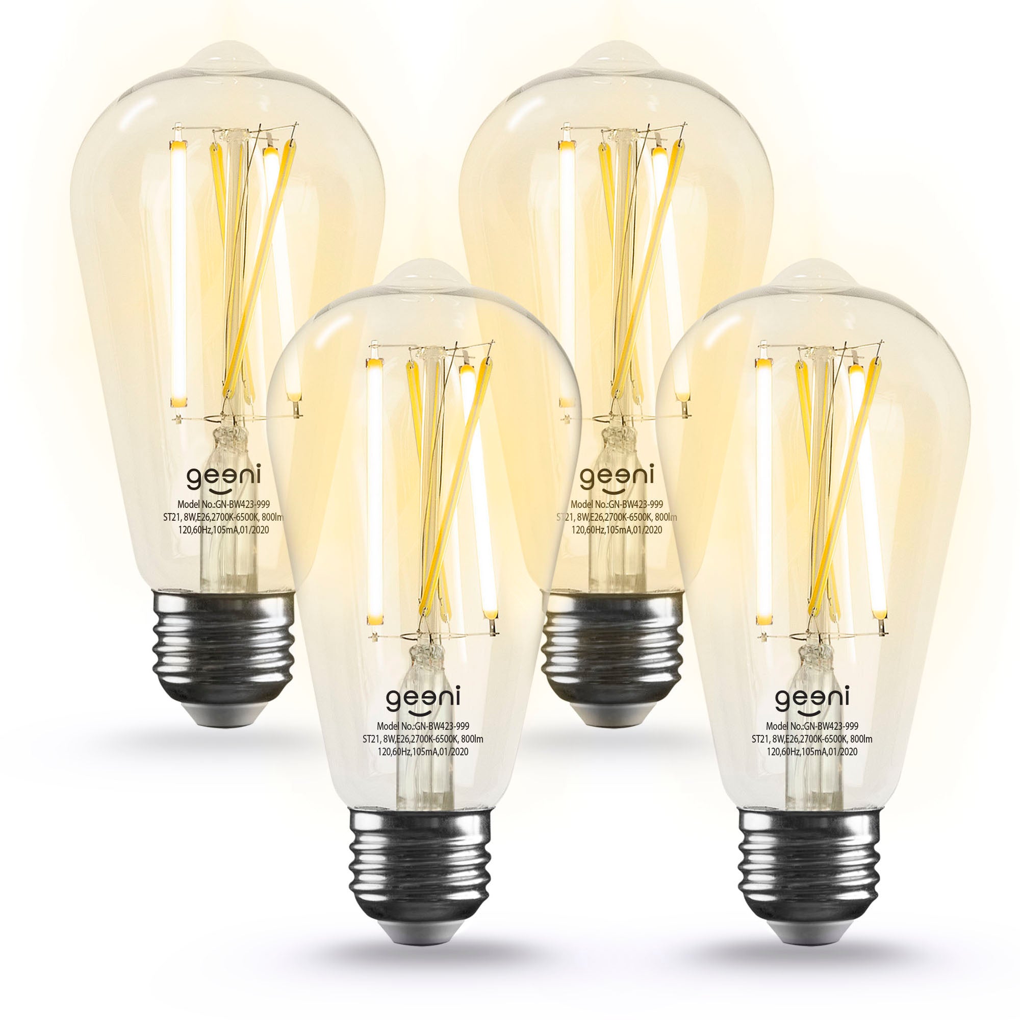 Geeni Lux Edison ST21 Smart Bulb - Tunable White (4-Pack)