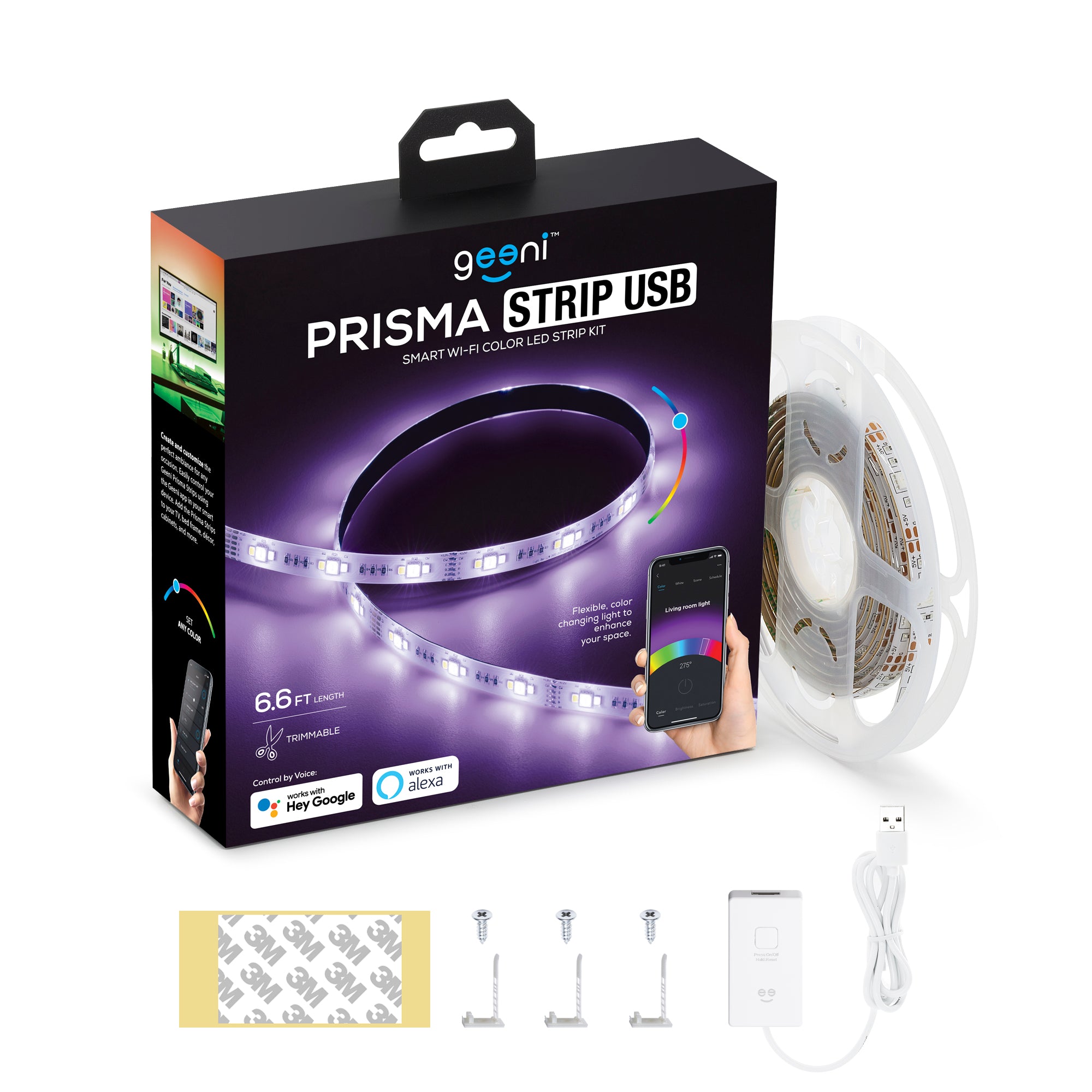 Geeni Prisma Strip - USB Powered Smart LED Strip Kit, RGB, Trimm – Geeni Smarthome