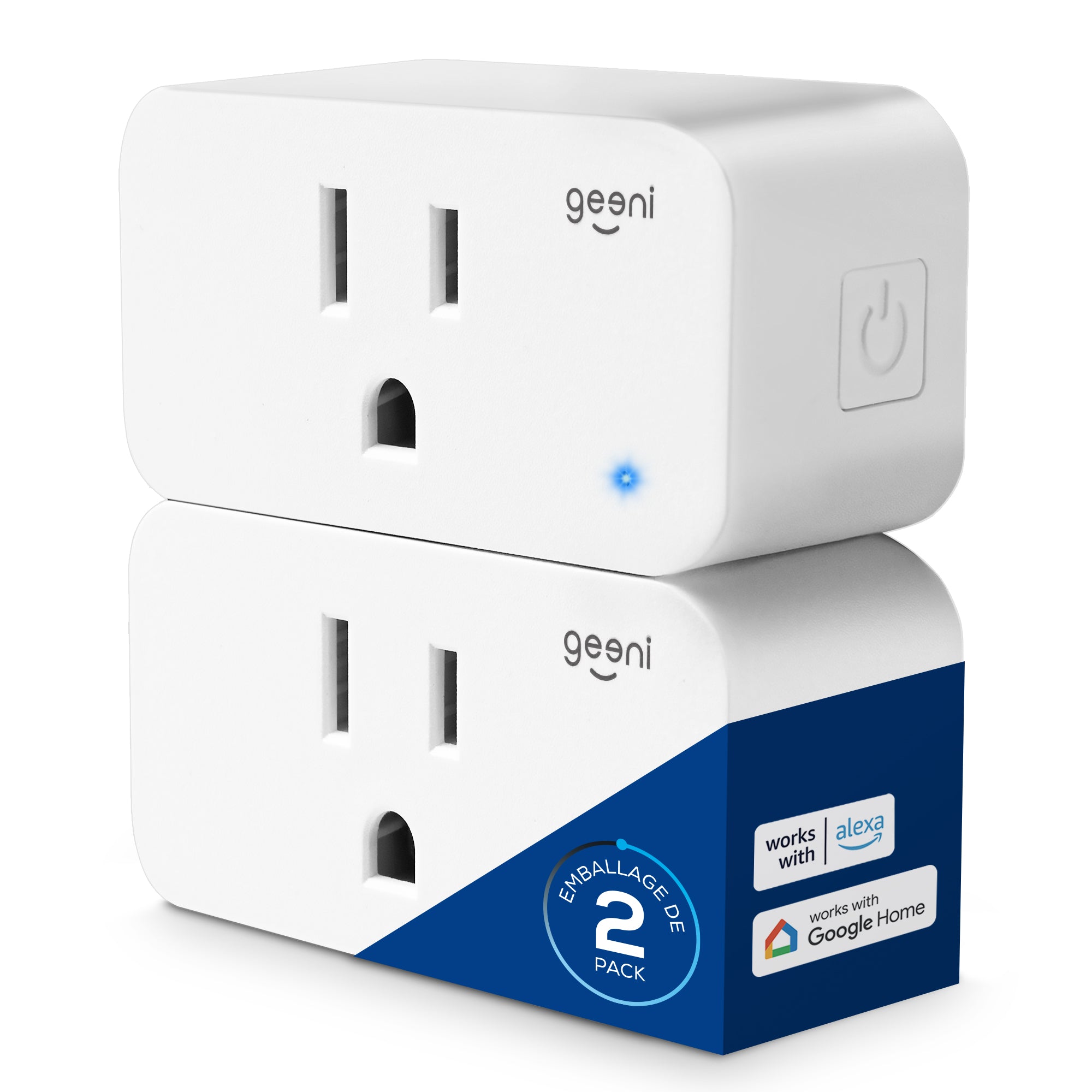 Geeni Smart Plug Mini 15A Outlet (2-Pack)