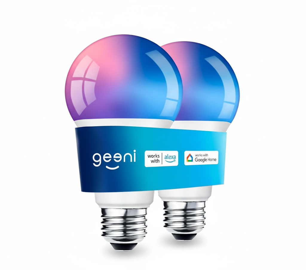 Geeni Prisma Plus 800 A19 Smart Bulb - Multicolor and Tunable (2-Pack)