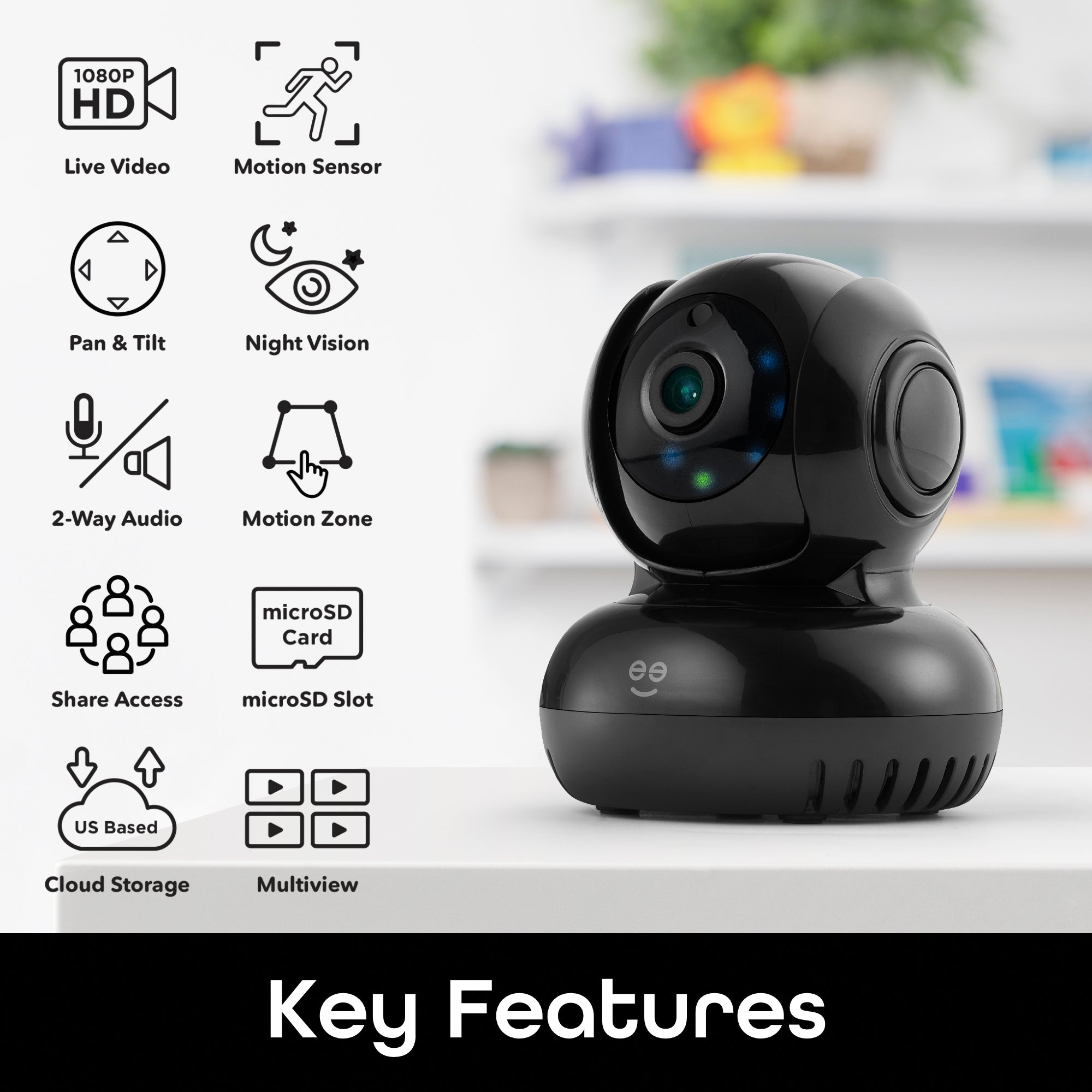 Geeni Sentinel 1080p Pan Tilt Camera, Black – Geeni Smarthome
