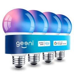 Geeni Prisma Plus 800 A19 Smart Bulb - Multicolor and Tunable (4-Pack)