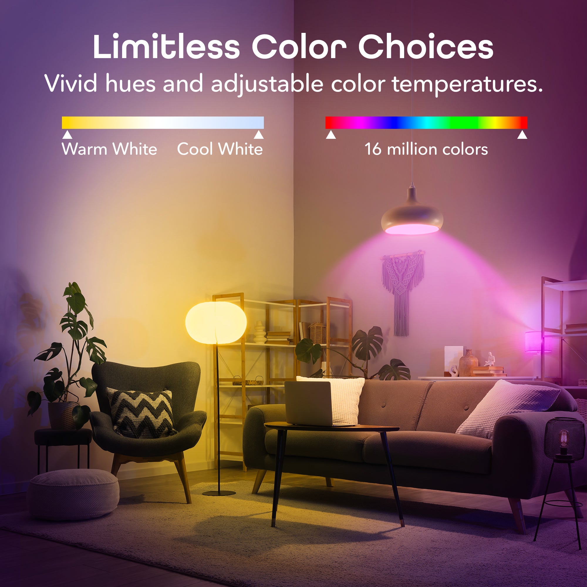 Geeni Prisma Plus 800 A19 Smart Bulb - Multicolor and Tunable (2-Pack)