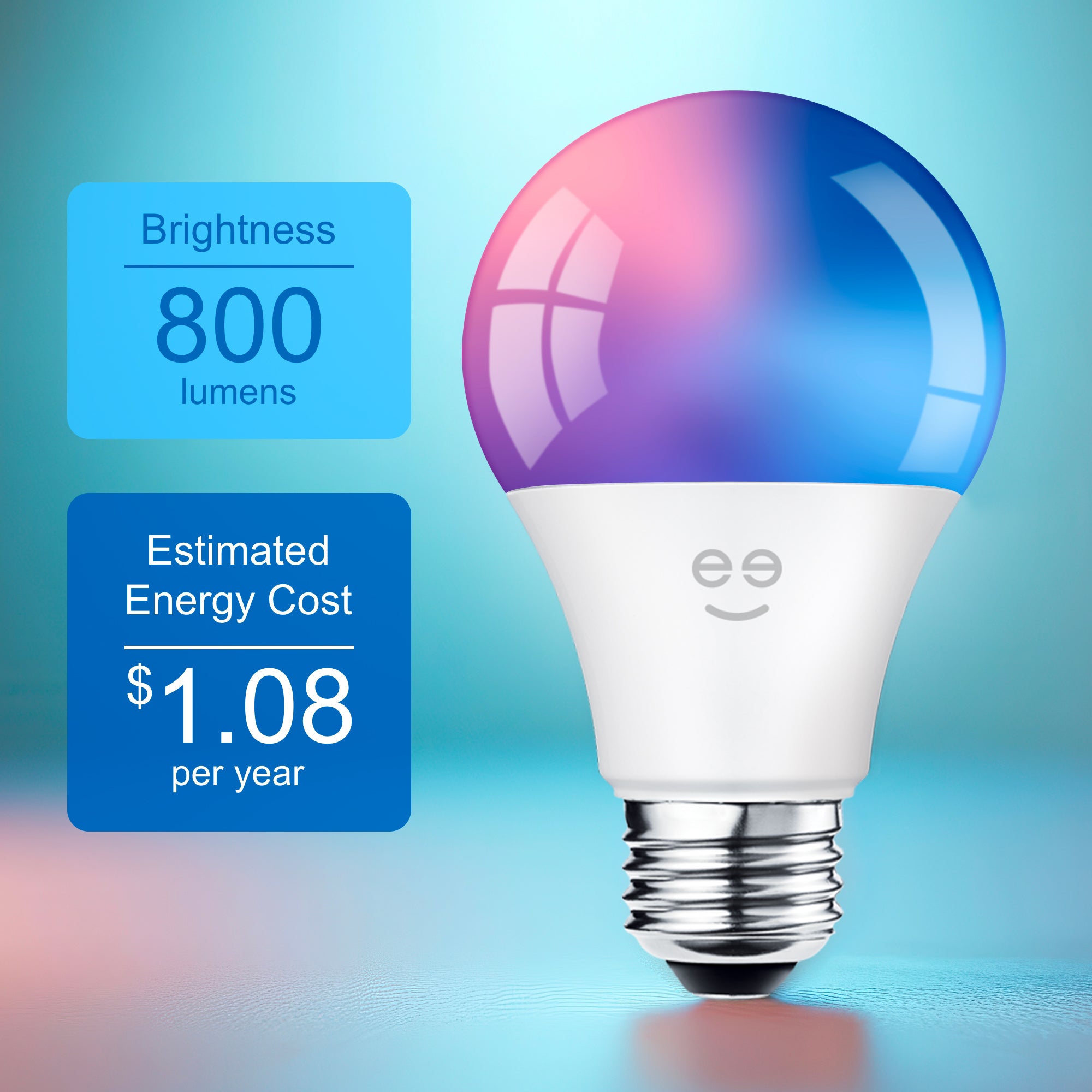 Geeni Prisma Plus 800 A19 Smart Bulb - Multicolor and Tunable (2-Pack)
