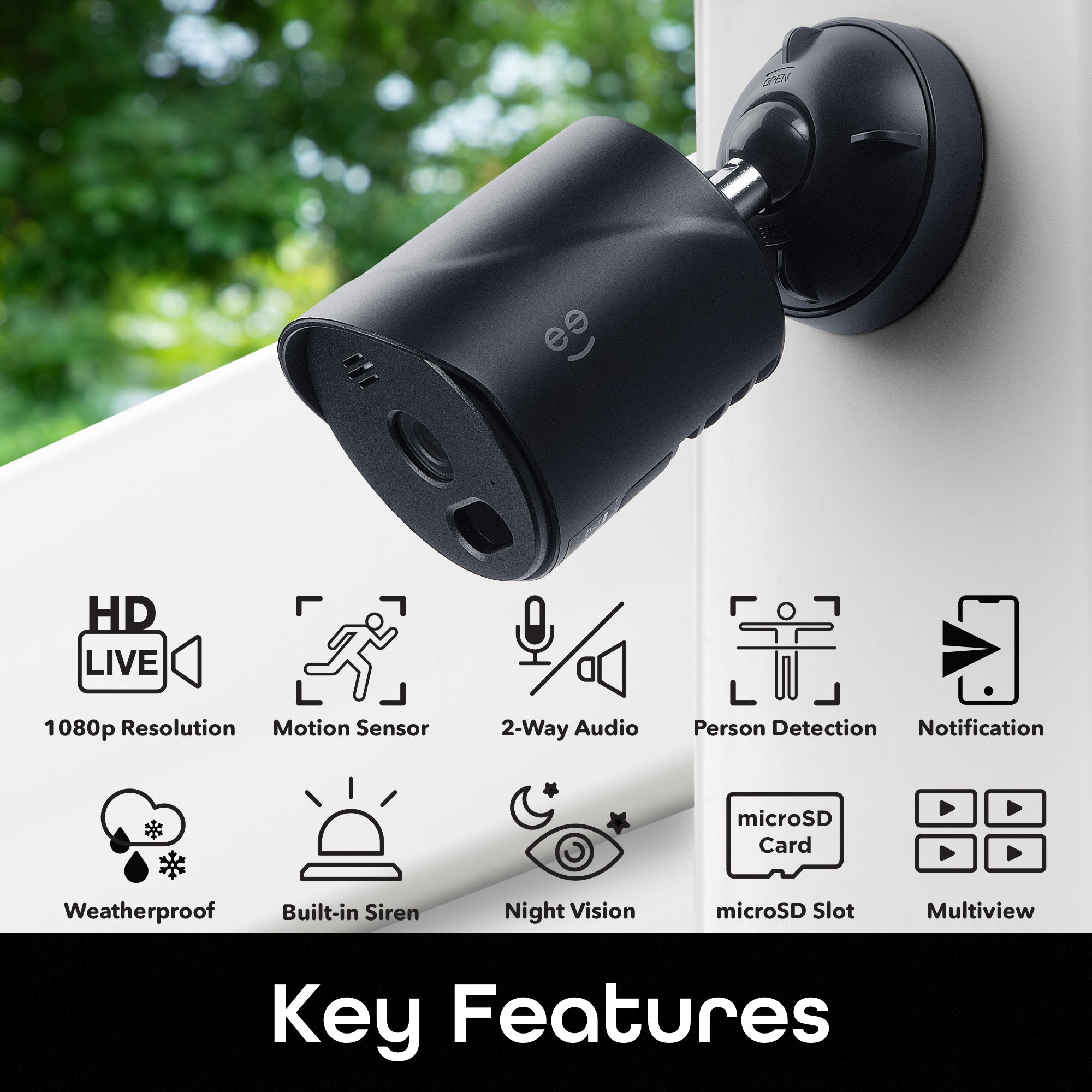 Geeni Sentinel Black Indoor Camera Geeni Sentry Floodlight