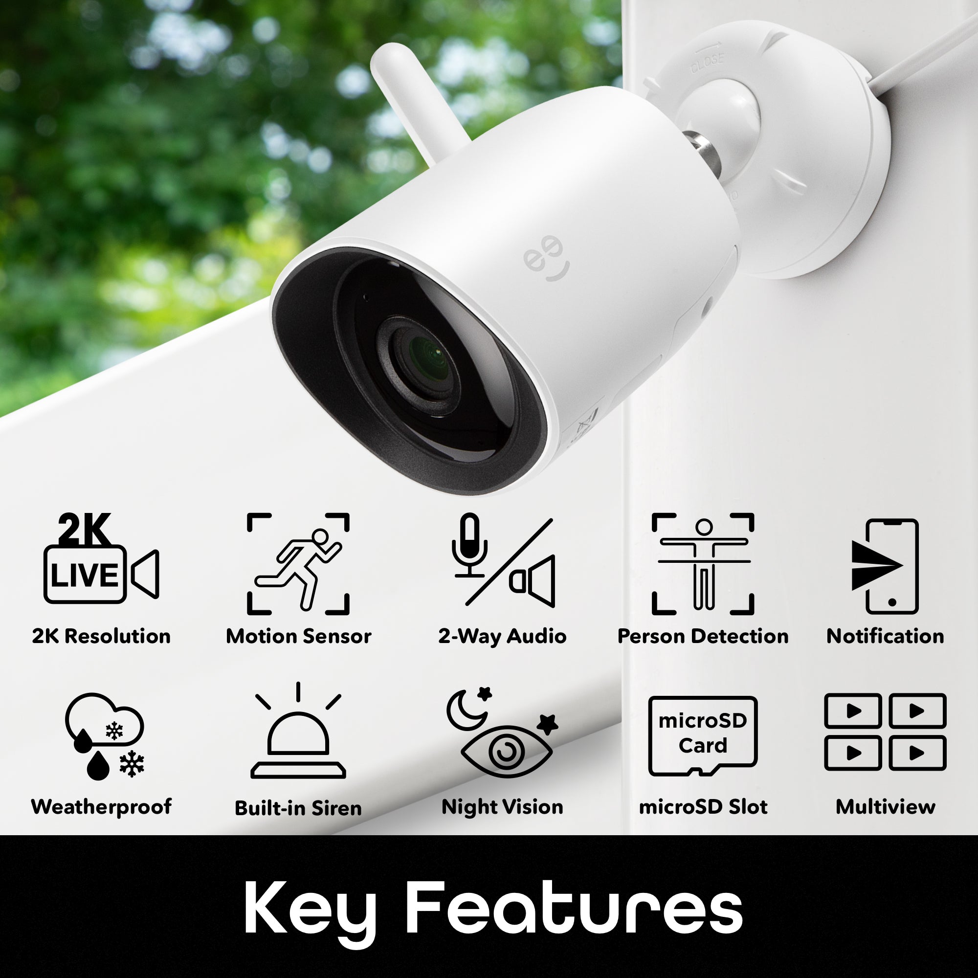 Geeni Hawk Outdoor Smart WiFi Security Camera 2K