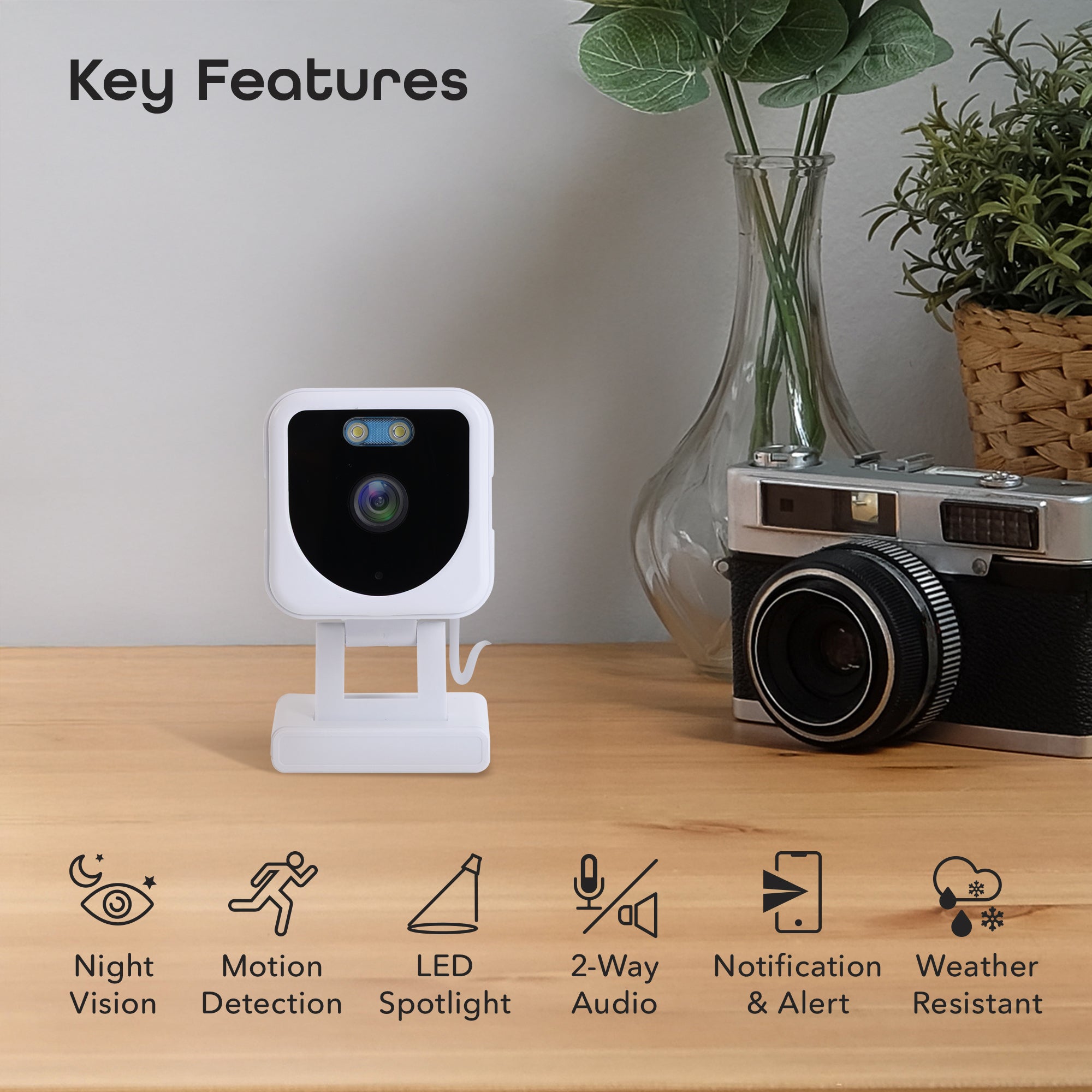 Geeni Vantage Telecamera Di Sicurezza WiFi Esterno 1080p HD – Impermeabile IP65 Con Audio Bidirezionale
