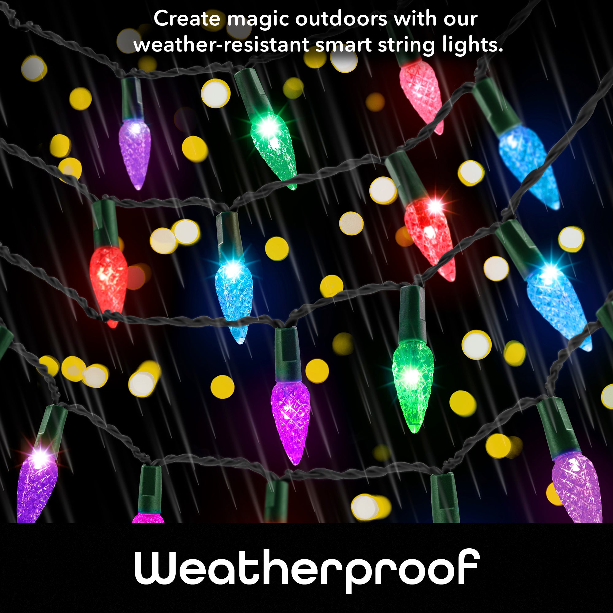 Geeni Indoor/Outdoor Waterproof C6 String Lights (50 ft.)