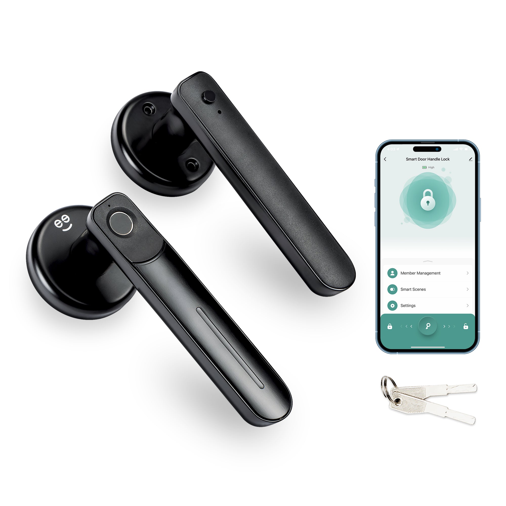 Geeni Fingerprint Door Lock - Smart Door Keyless Entry Door Knob Handl