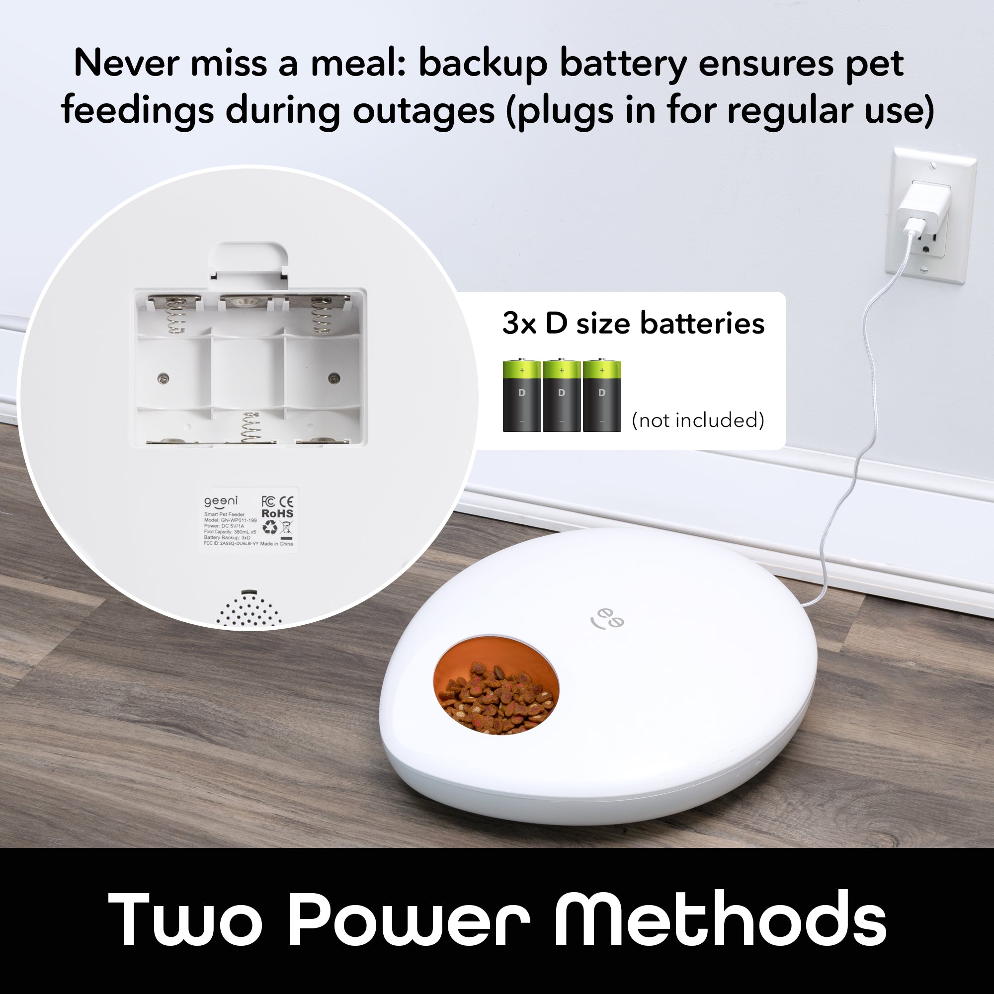 Cat Feeder Geeni Smart Pet Feeder For Wet Or Dry Food, 5-Meal