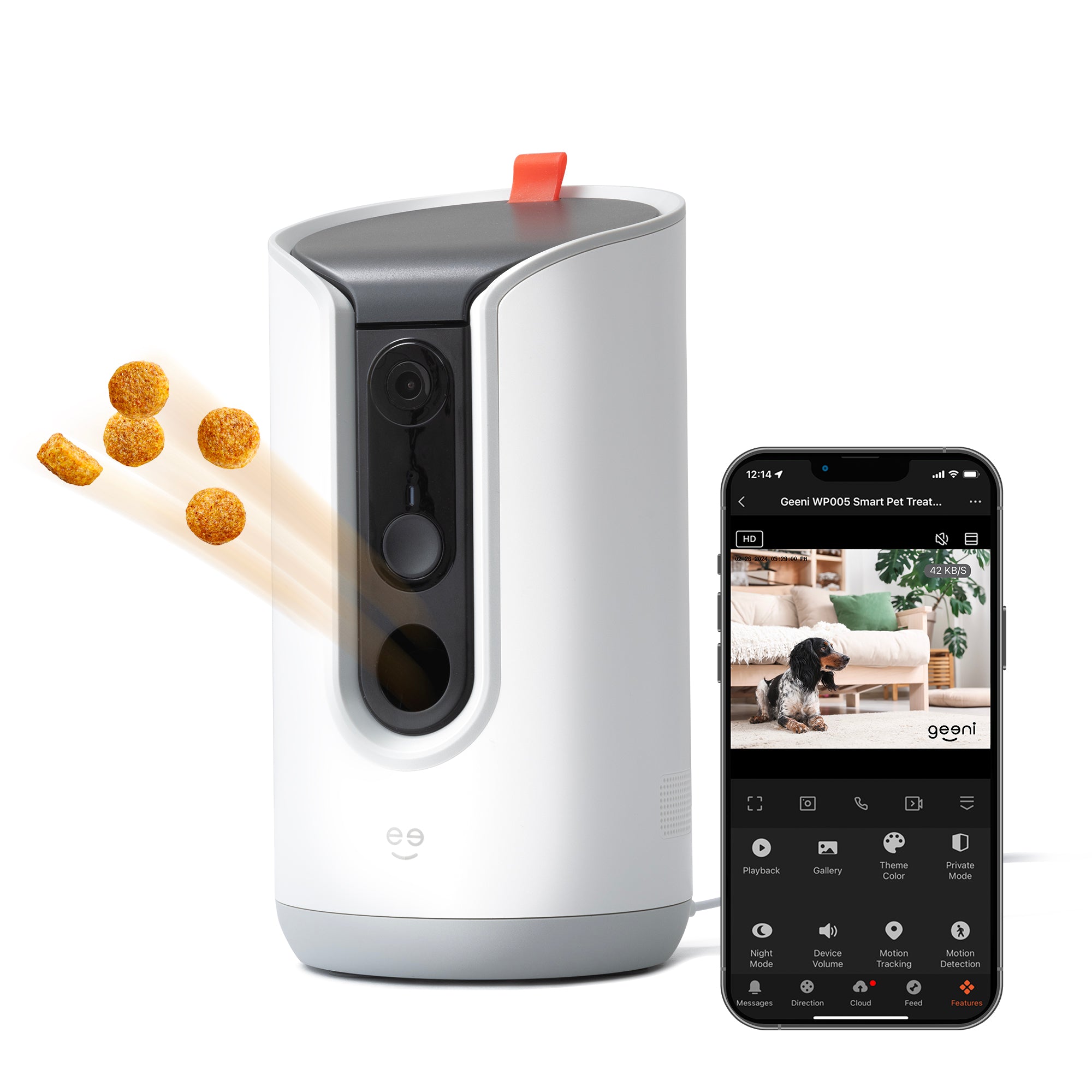 Geeni Treat Cam Pro Smart Pet Feeder with 2K HD Camera