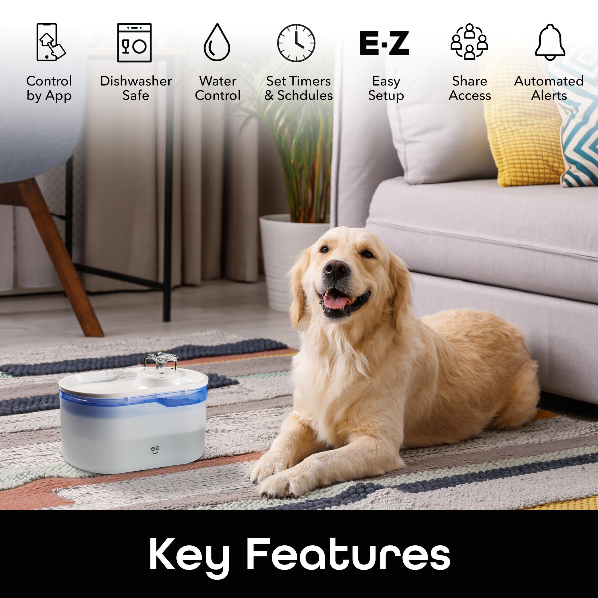 Geeni PetConnect 2.6L Smart Pet Water Fountain