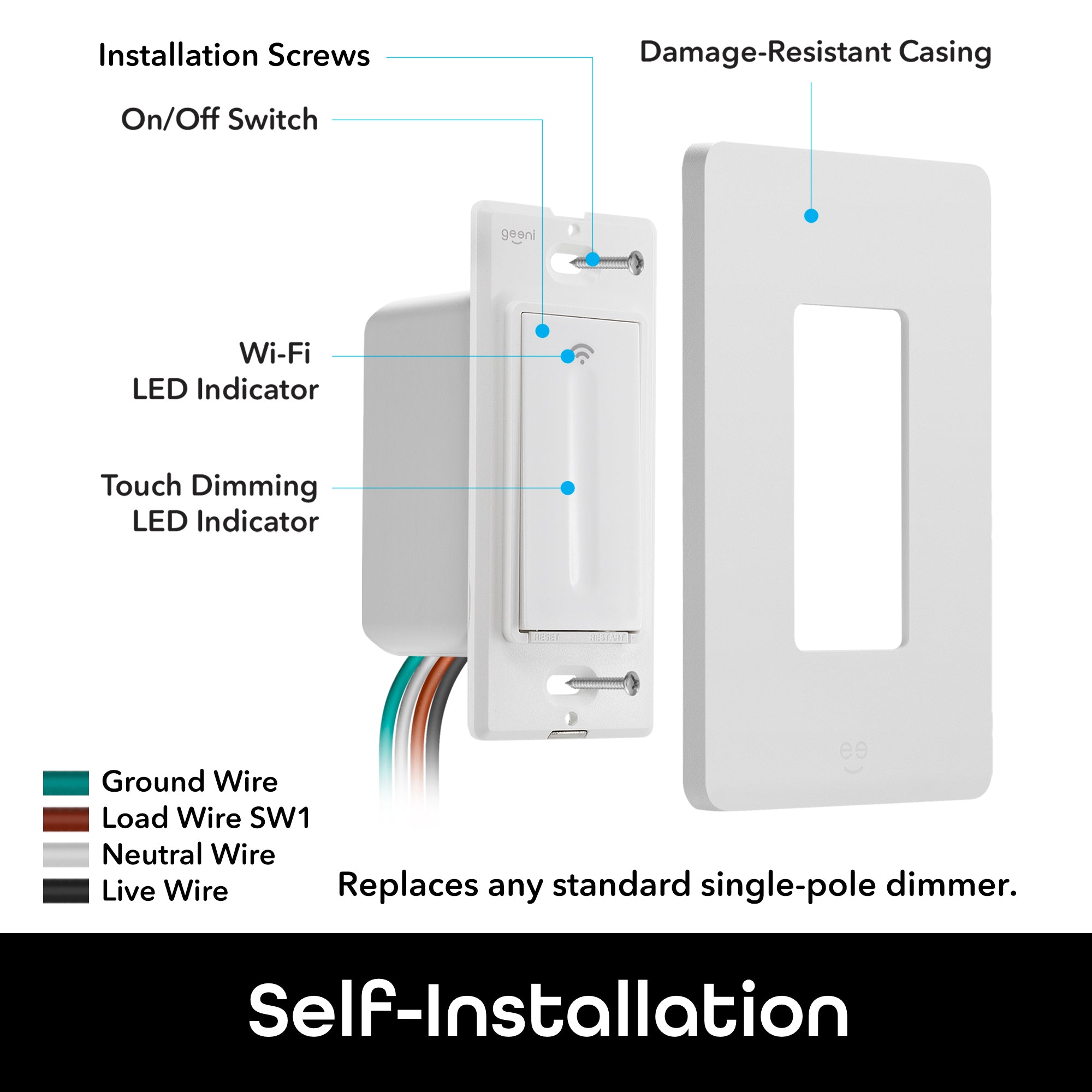 Geeni Tap+Dim Dimmer Switch