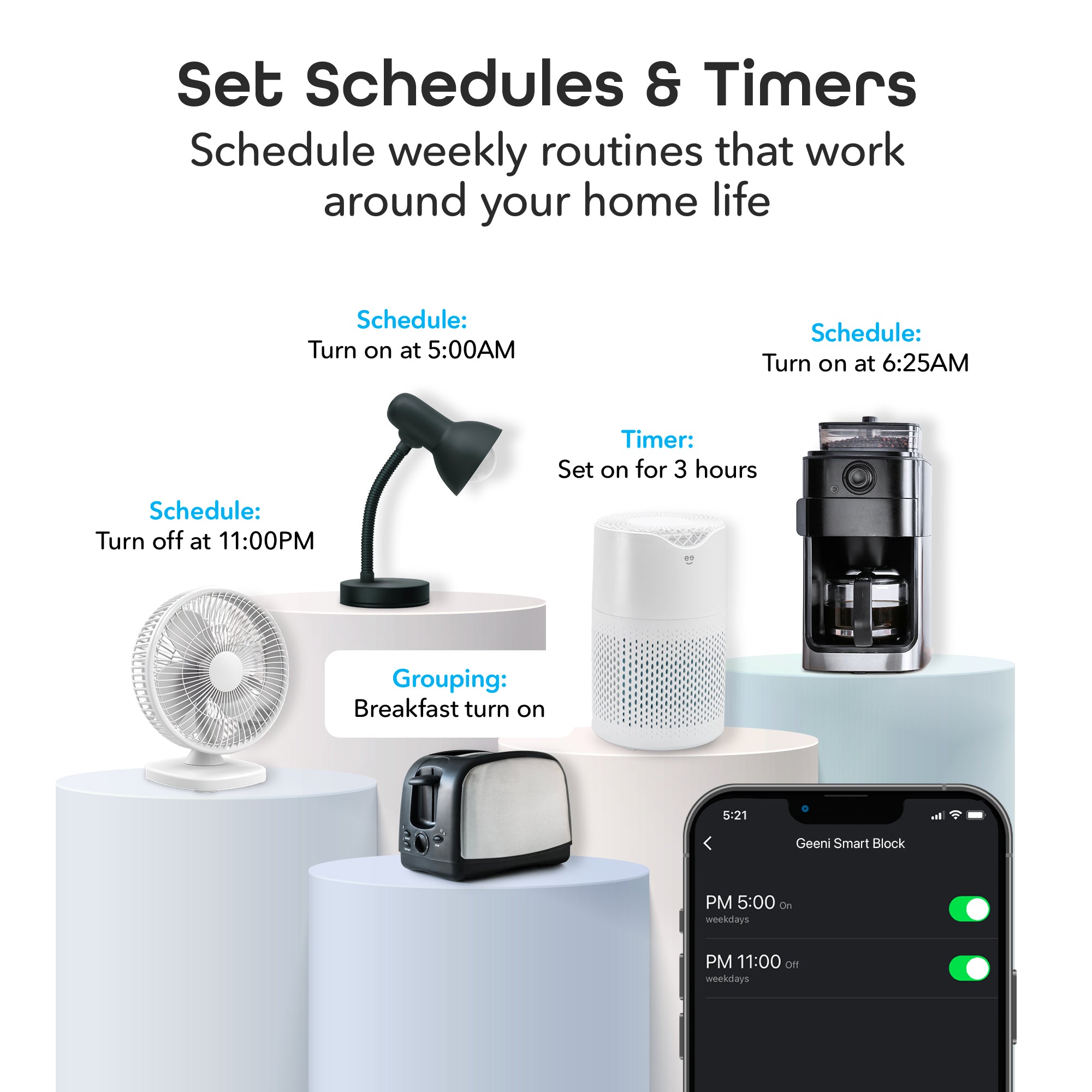 Geeni Smart Plug Mini 15A Outlet (2-Pack)