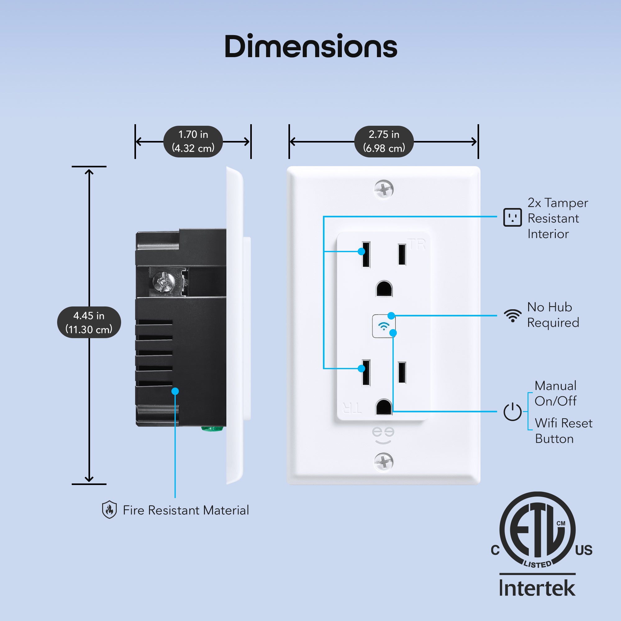 Geeni Smart WiFi in-Wall Outlet, White (4 Pack)