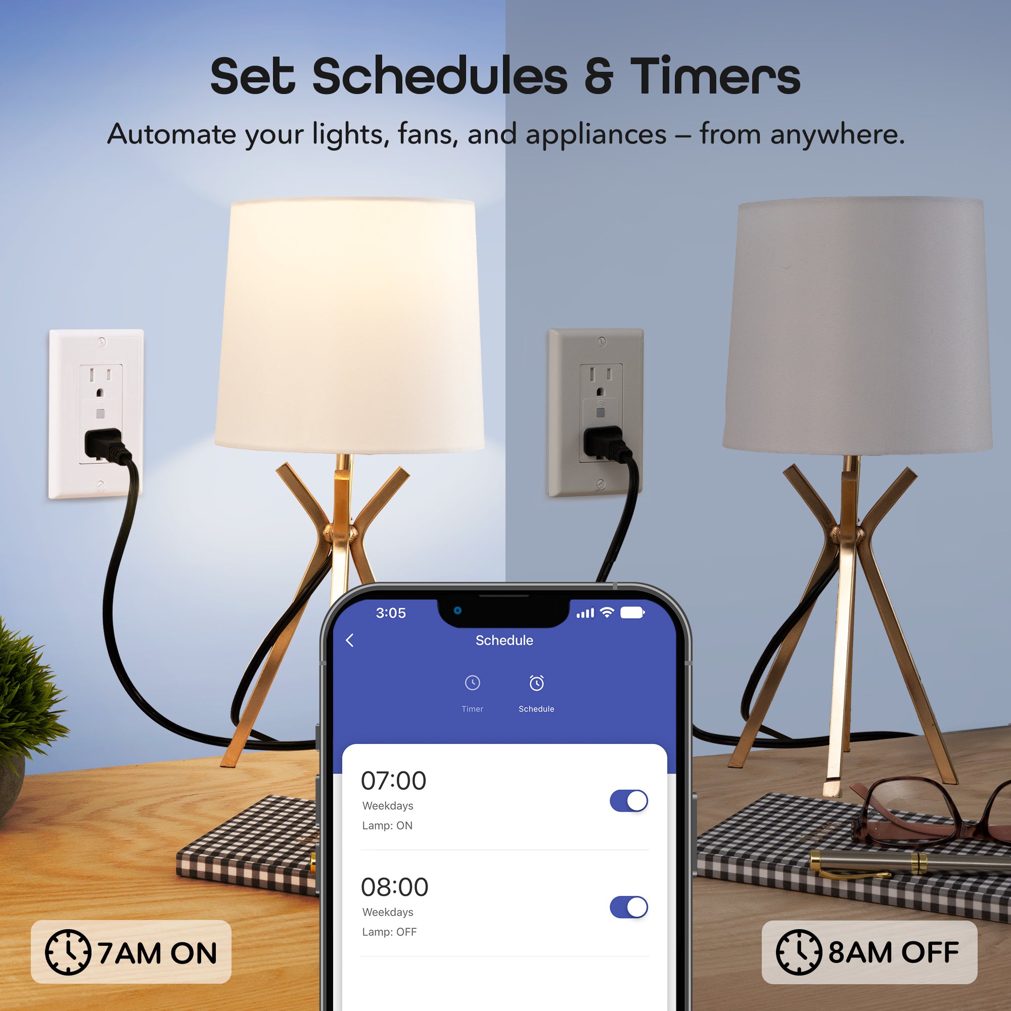 Geeni Smart WiFi in-Wall Outlet, White (4 Pack)