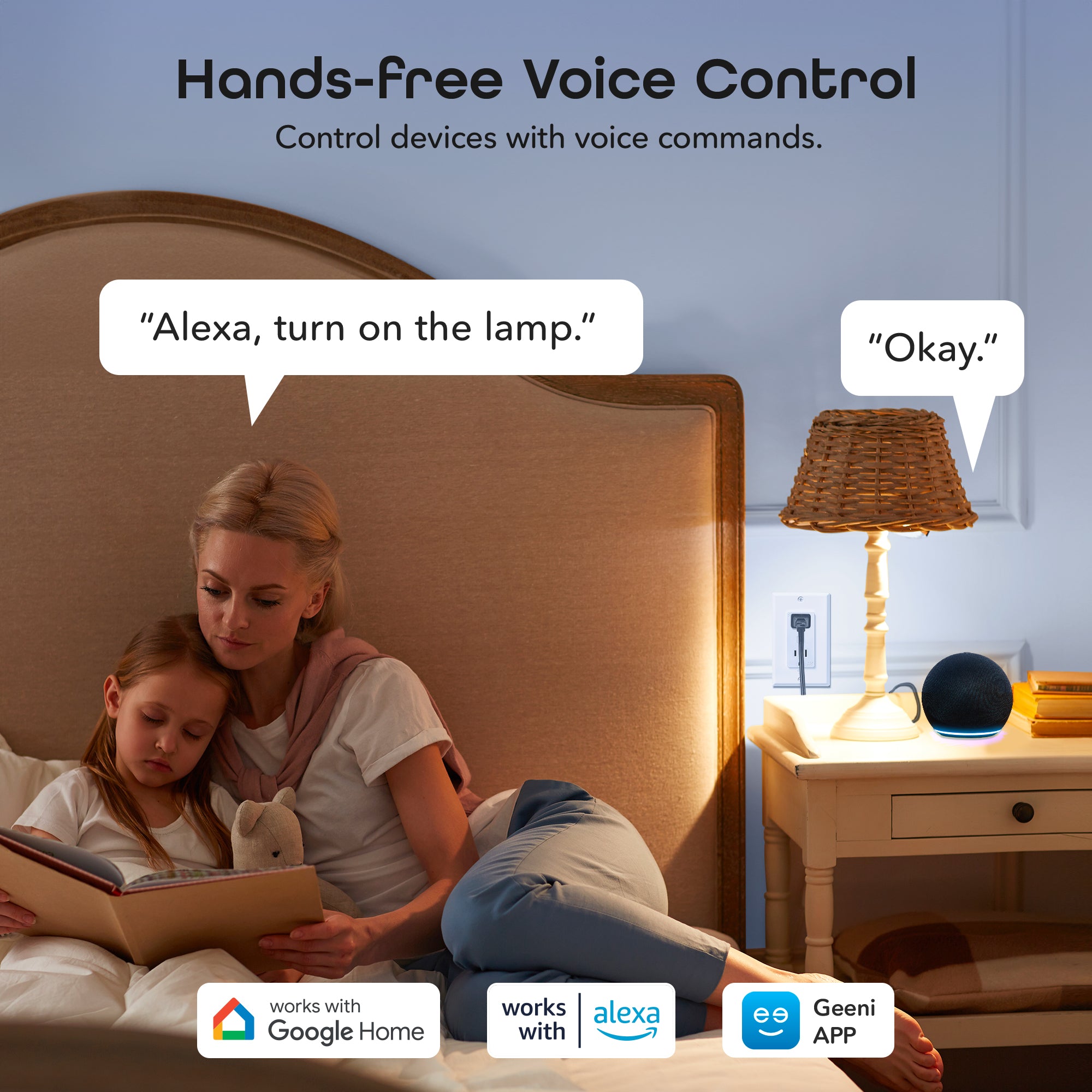 Geeni Smart WiFi in-Wall Outlet, White (4 Pack)