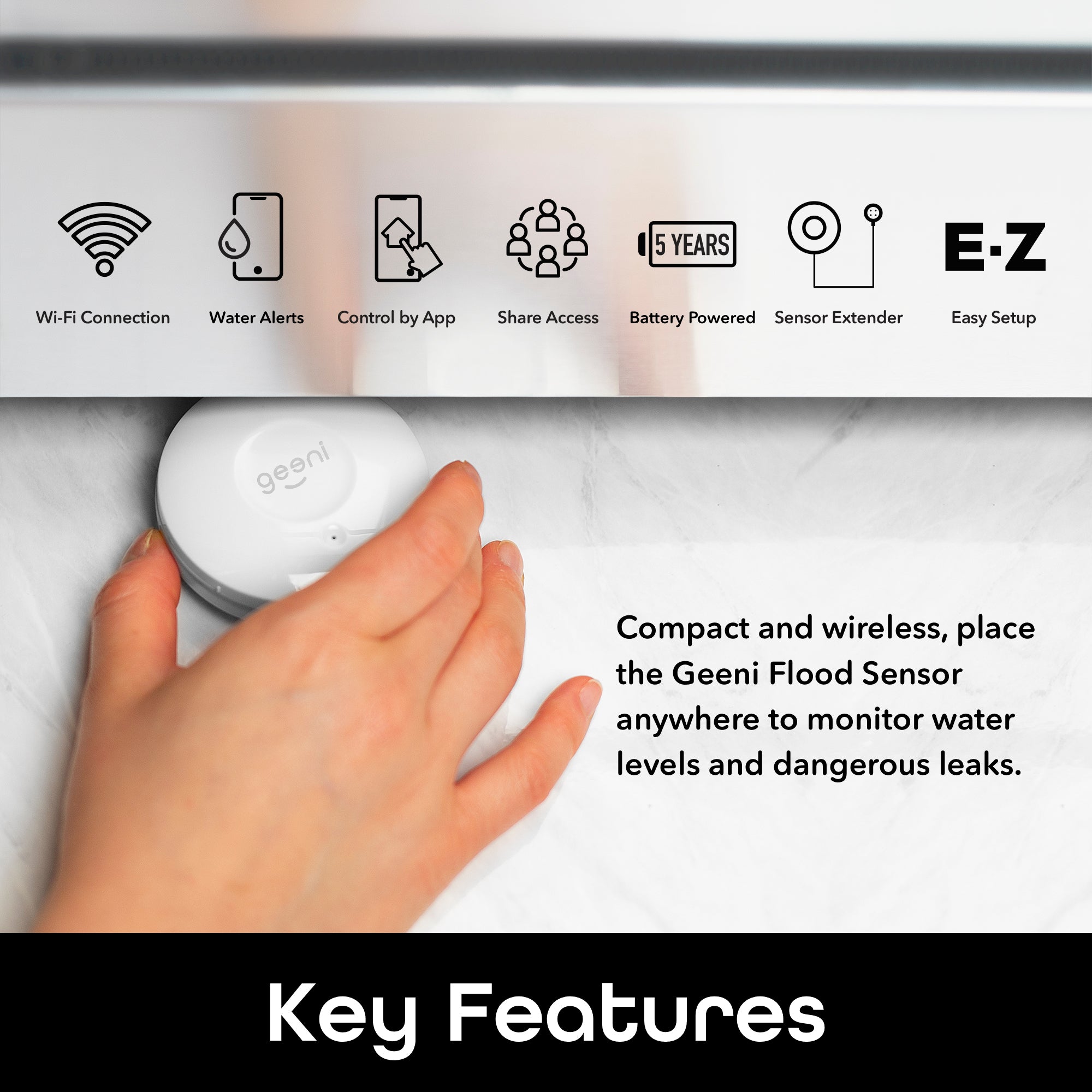 Geeni Water Leak Sensor and Alarm