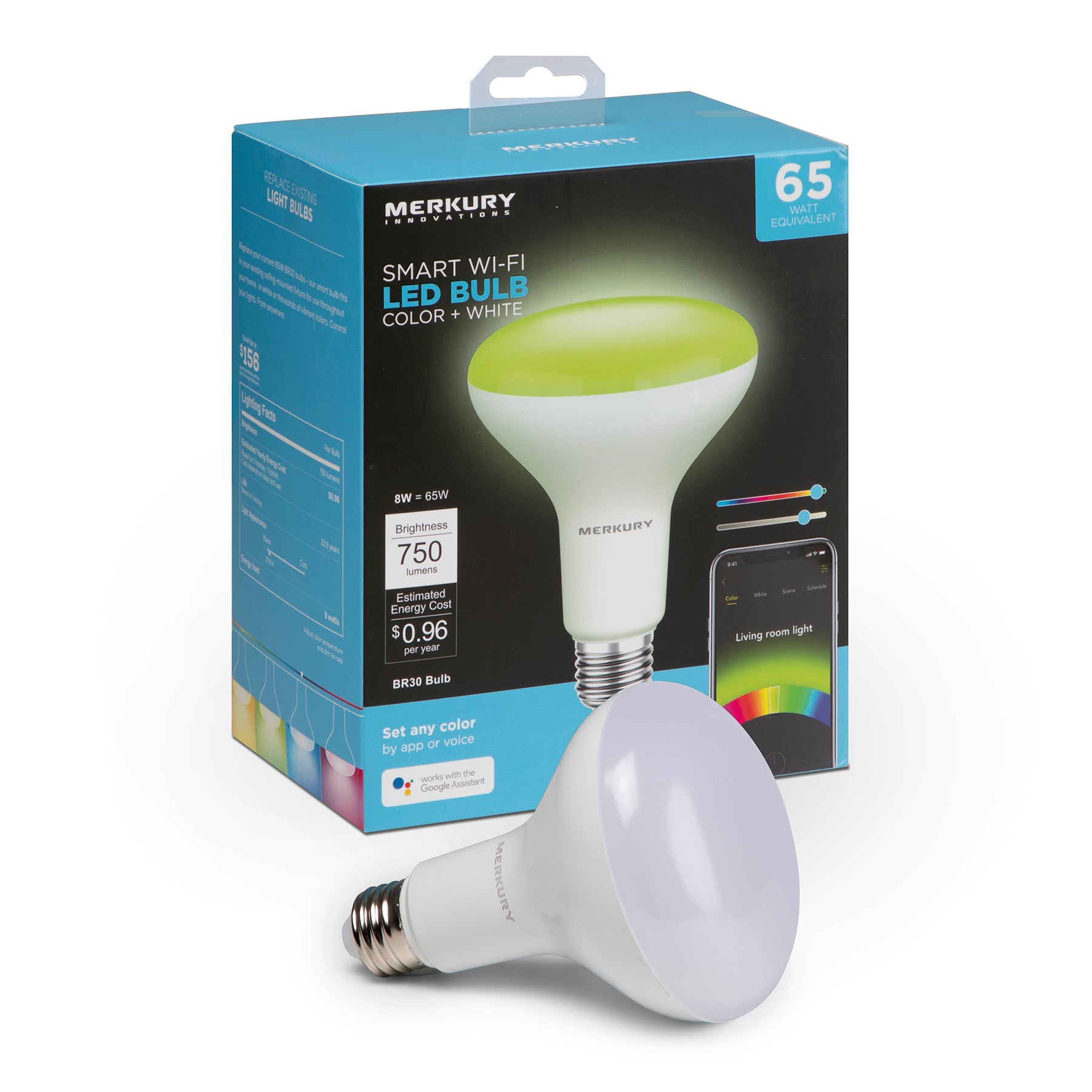 Merkury Innovations BR30 Smart Multicolor LED Bulb