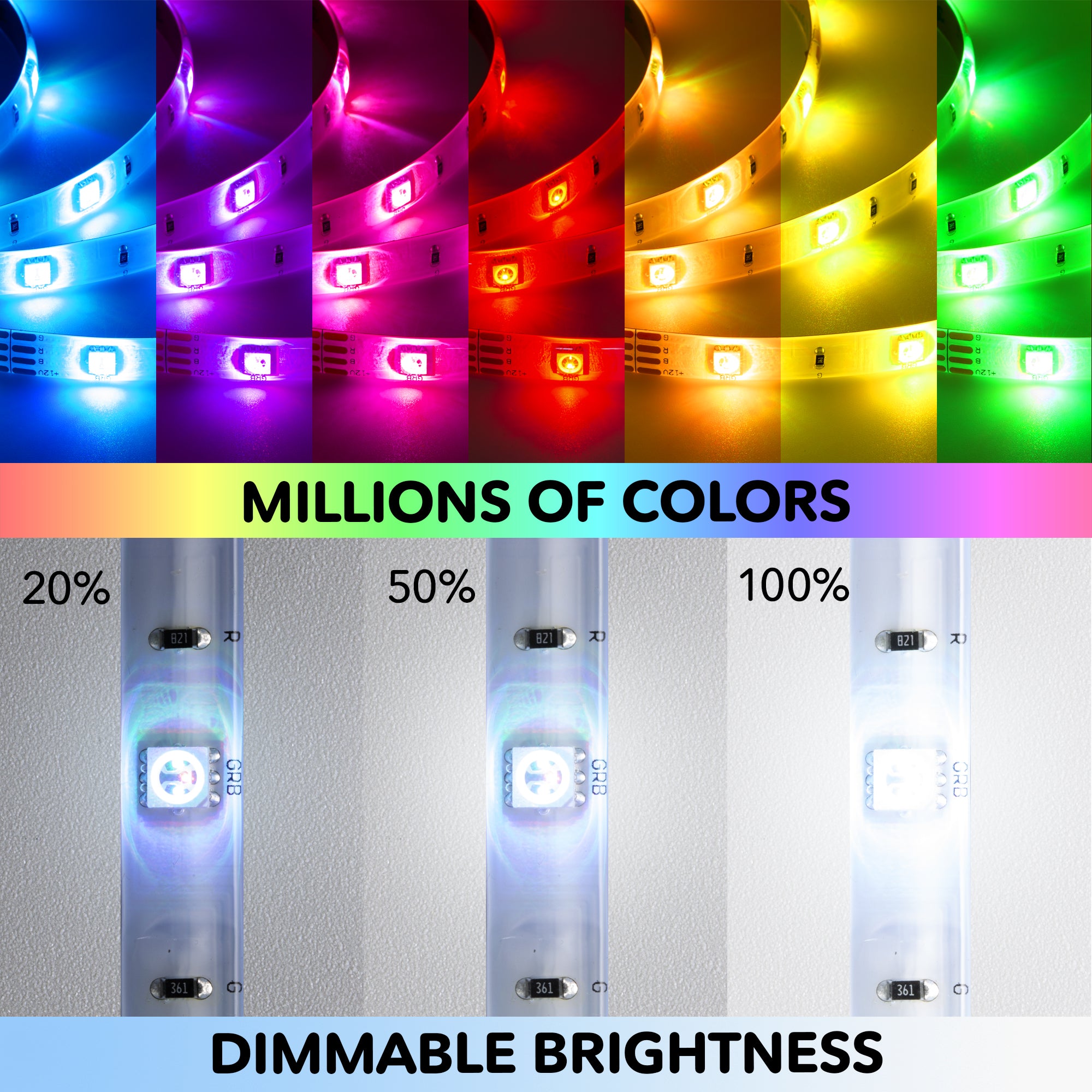 Geeni Prisma Strip 16 - Smart LED Light Strip Kit, RGB, Trimmable, 16.4 ft.