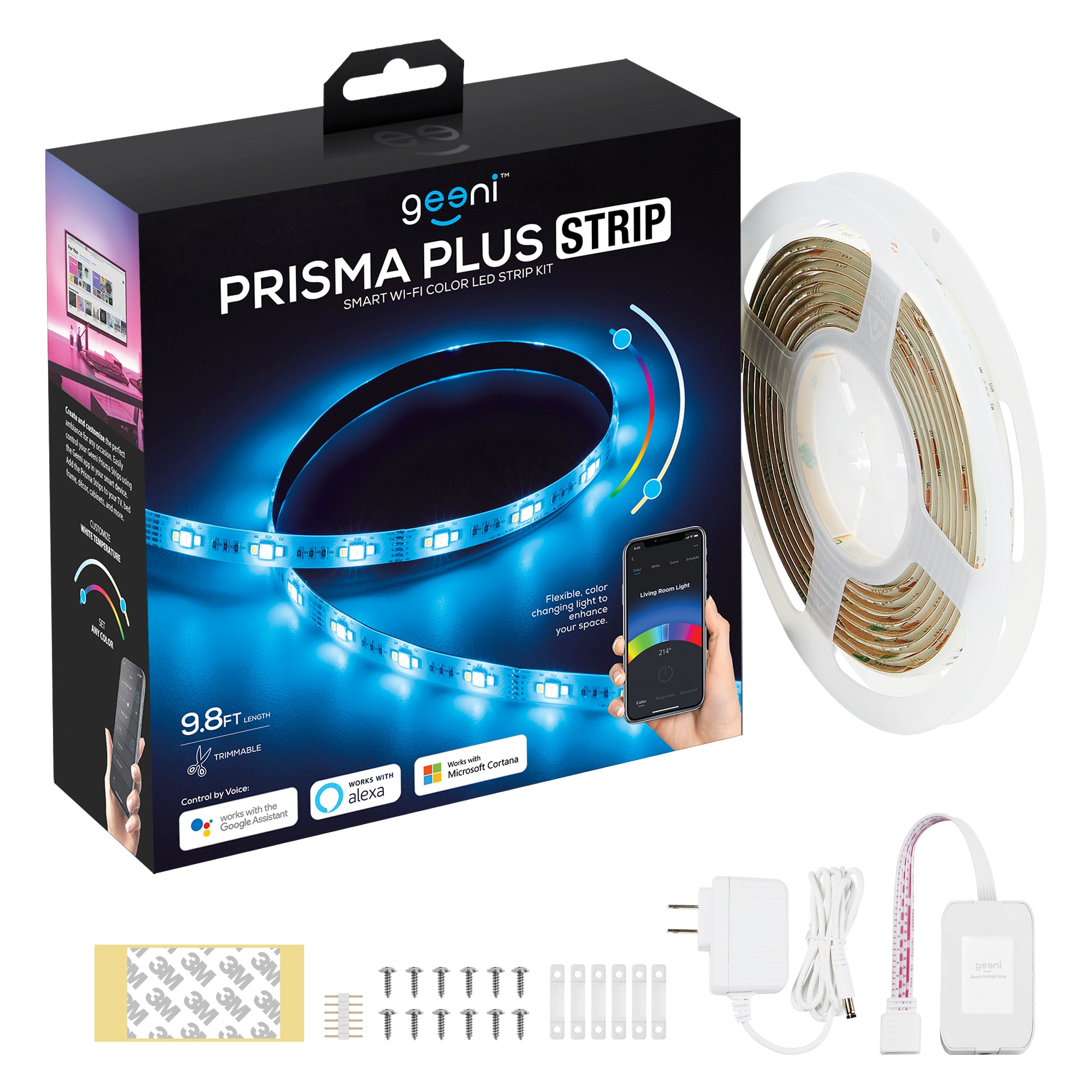 Geeni Prisma Plus Smart Wi-Fi LED Light Strip Kit, 9.8 ft.