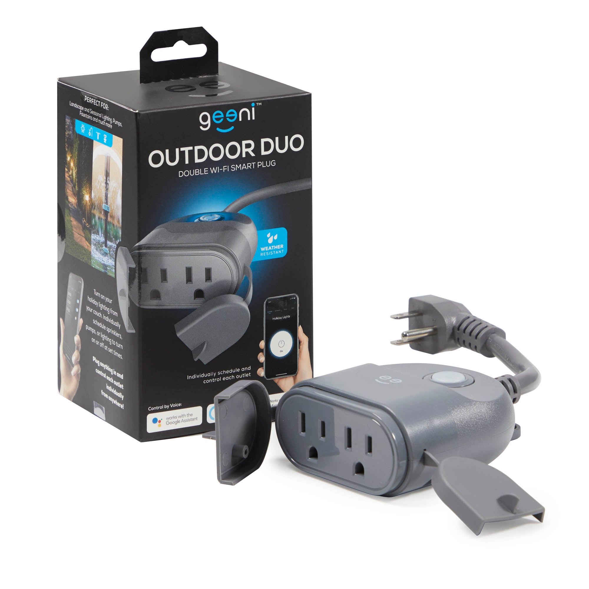 Geeni Indoor/Outdoor Weatherproof Smart Plug - Duo